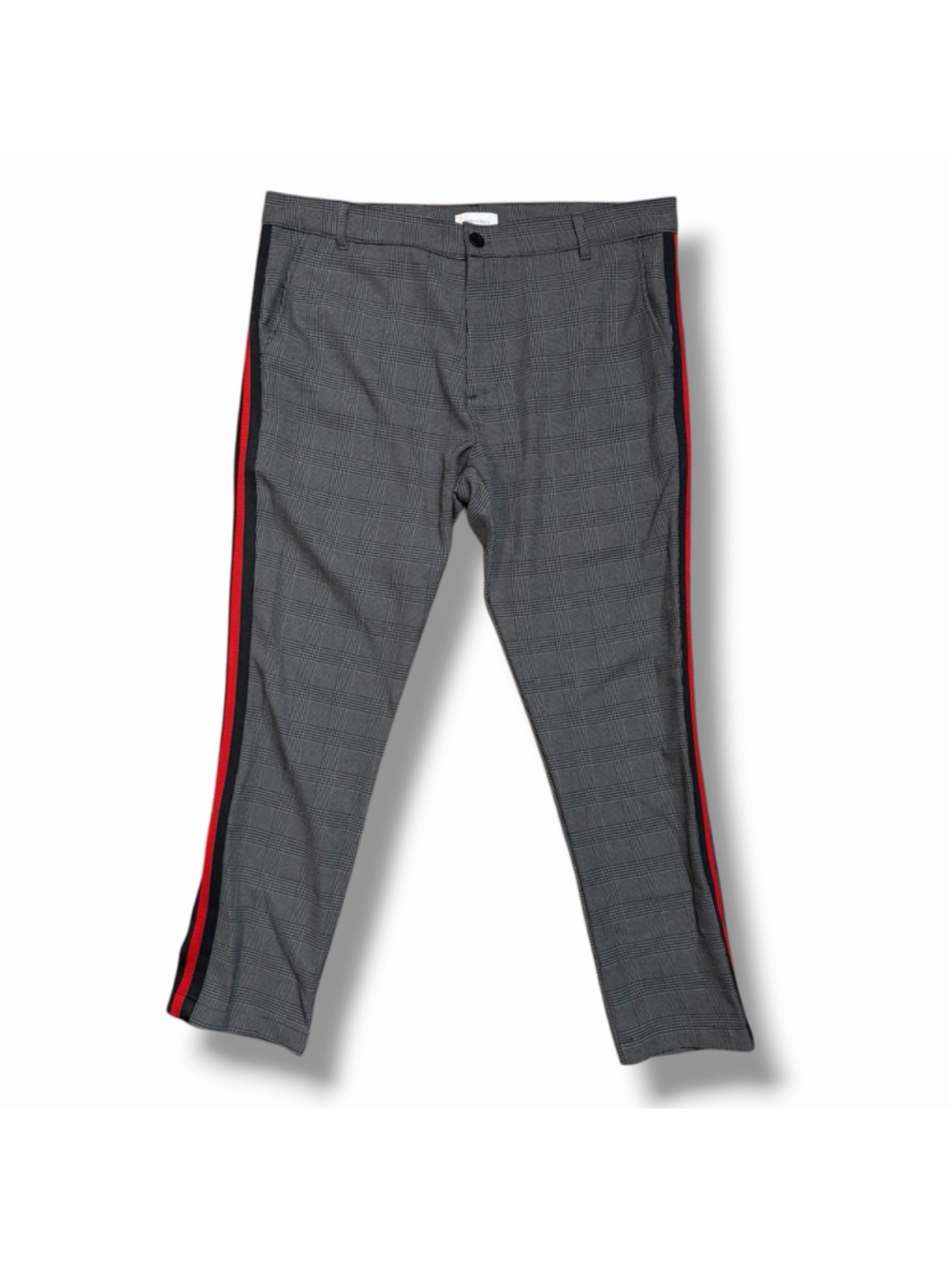 Christos New York The Kennedy Trouser Mens Size 36 Plaid Pants Gray Black Red